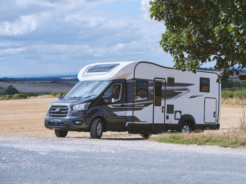 Coachbuilt motorhome with a spacious living area
