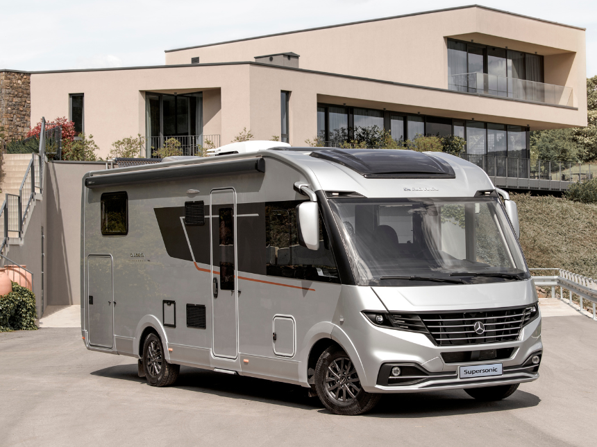 Premium A-class motorhome with an integrated cab