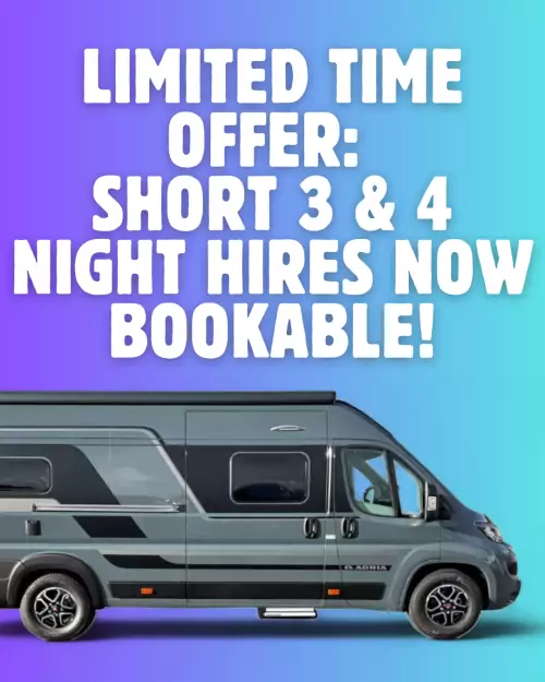 Short 3 & 4 Night Hires Now Bookable!